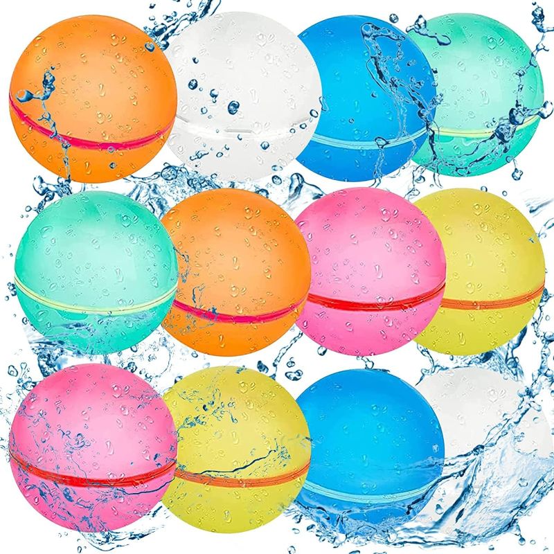 Photo 1 of ?12 PCS?Reusable Water Balloons Water Balls for Kids Adults,Soft Silicone Water Balloons Self Sealing Quick Fill Summer Games for Kids Outside,Summer Fun Party Gift