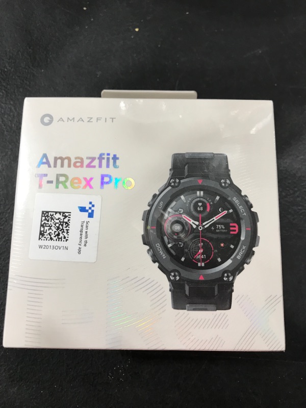 Photo 2 of Amazfit T-Rex Pro Smart Watch, Rugged Military Certified, GPS, 18-Day Battery, Heart Rate Monitoring & VO2 Max, Sleep & Health Monitoring, 10 ATM Water-Resistant, with AI Fitness App (Black)--new factory sealed
