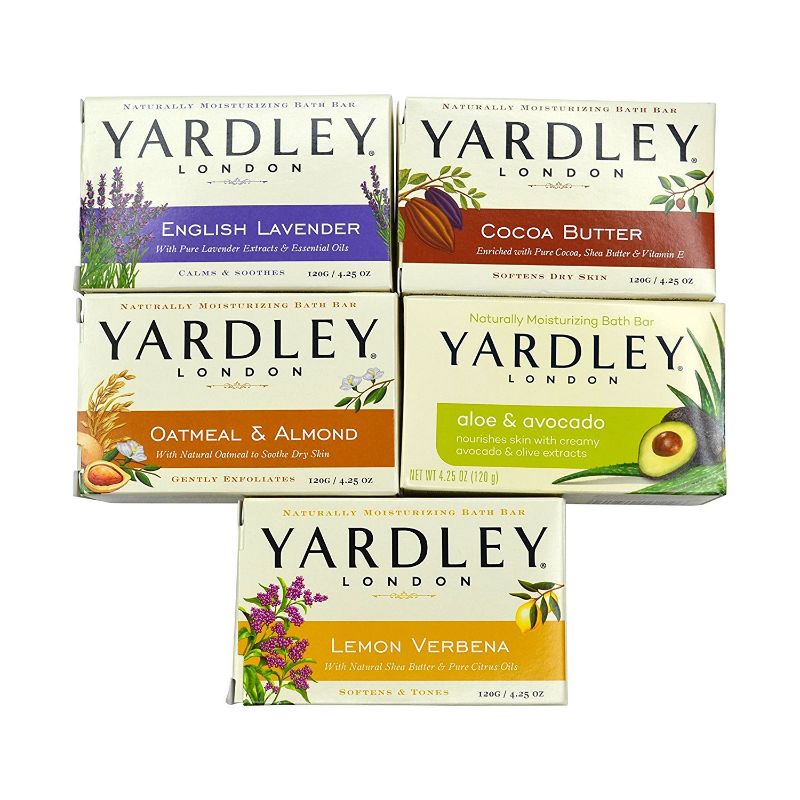 Photo 1 of Yardley London Soap Bath Bar Bundle - 10 Bars: English Lavender, Oatmeal and Almond, Aloe and Avocado, Cocoa Butter, Lemon Verbena 4 Ounce Bars (Pack of 10, Two of each)
