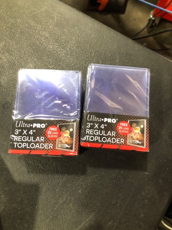 Photo 2 of Ultra Pro 3" X 4" Clear Regular Toploader 25ct Top Loaders for Cards Baseball Card Protectors Hard Plastic Sleeves--2 PACK
