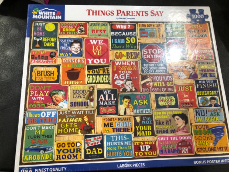 Photo 2 of White Mountain - Things Parents Say, 1000 Piece Jigsaw Puzzle