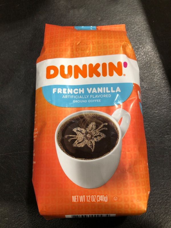 Photo 2 of Dunkin' French Vanilla Flavored Ground Coffee, 12 Ounces French Vanilla 12 Ounce (Pack of 1)