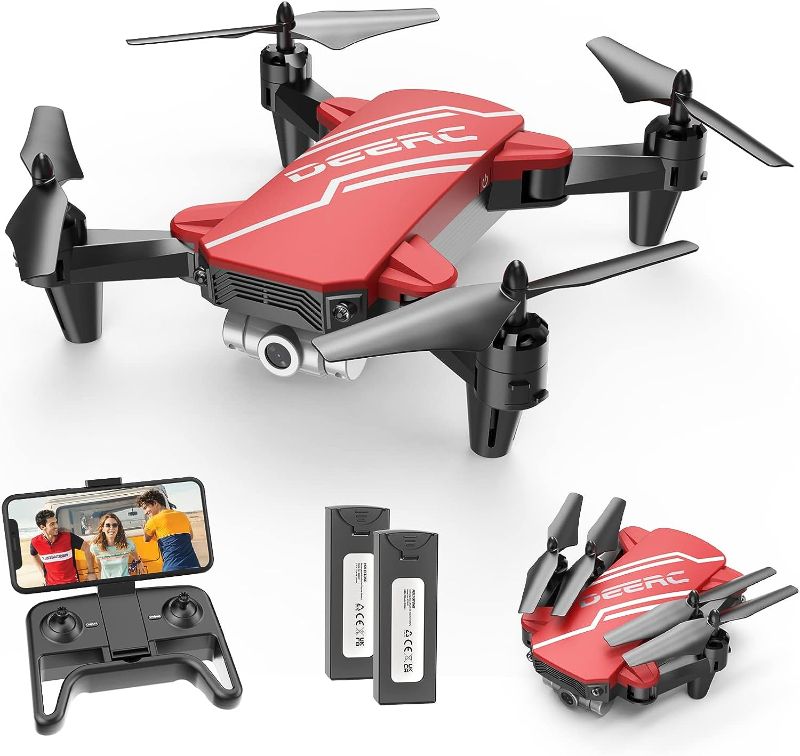 Photo 1 of DEERC D20 Mini Drone for Kids with 720P HD FPV Camera Remote Control Toys Gifts for Boys Girls with Altitude Hold, Headless Mode, One Key Start Speed Adjustment, 3D Flips 2 Batteries, Red