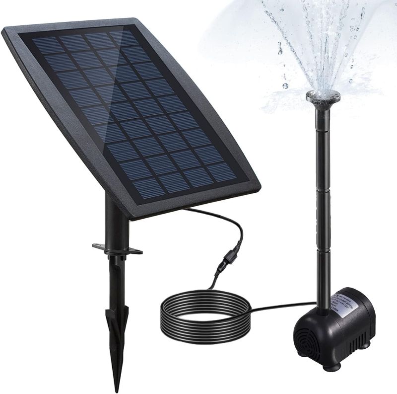 Photo 1 of Decdeal Solar Water Pump, 9V 2.5W Power Panel Pump Landscape Pool Garden Fountains Pluggable Fountain 