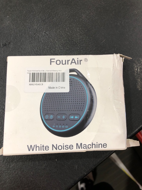 Photo 2 of Fourair White Noise Sound Machine with 25 Soothing Natural Sounds Rechargeable Battery Portable for Travel 32 Volume Levels 5 Timers Compact Size for Baby Kids Adults Sleeping (Black-2024 Upgrade)

