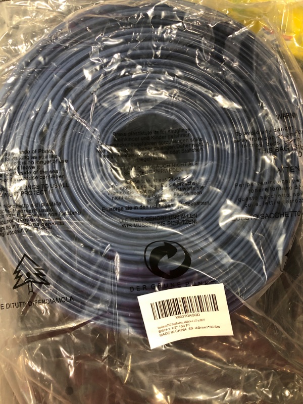 Photo 2 of 1-1/2" x 100 FT Pool Backwash Hose Blue Heavy-Duty Discharge Hose Reinforced PVC Lay Flat Flexible Pump Hose for Swimming Pool With 1 Clamp,Weather and Burst Resistant 1-1/2"x100FT