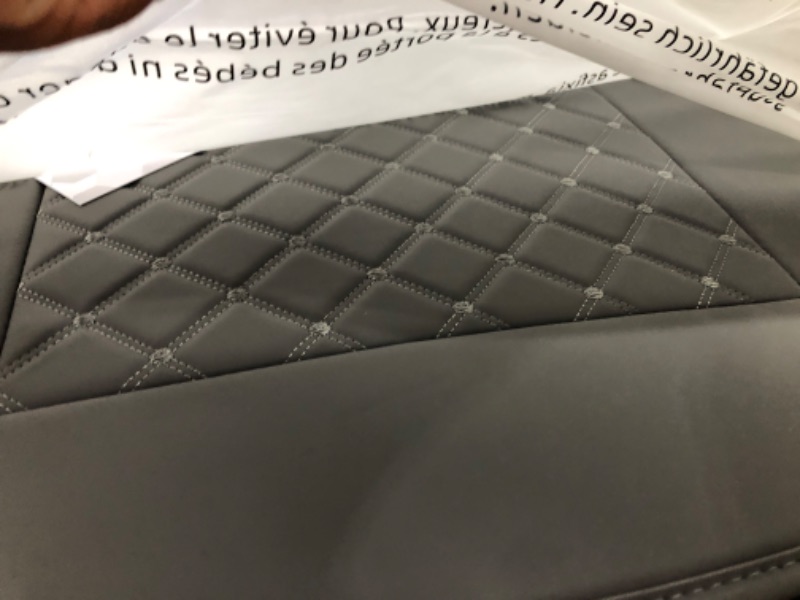 Photo 2 of WK-002 Leather Car Seat Covers Full Set for 5 Seats, Premium Automotive Leather Seat Covers with Embossed Pattern, Leather Car Seat Cushions Universal Fit for Most Cars Grey WK-002 Grey
