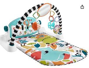Photo 1 of Fisher-Price Baby Activity Mat Glow and Grow Kick & Play Piano Gym, Portable Musical Toy with Smart Stages Learning, Ages 0+ Months, Blueersion