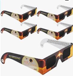 Photo 1 of LUNT SOLAR 5 Pack Premium Eclipse Glasses, AAS Approved 2024 Solar Glasses, CE and ISO Certified, HD Film, Crisp Solar Image 5-Pack Multicolor