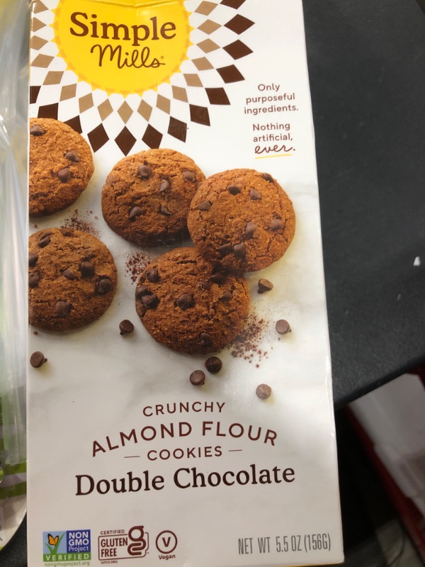 Photo 1 of Simple Mills Crunchy Double Chocolate Cookies - 5.5 oz box EXP: 4/25/24 (2 PK)