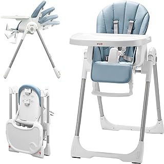 Photo 1 of KÜB 3-in-1 Foldable Baby High Chair (Grey) | Multifunctional Infant HighChair for Babies & Toddlers | Removable Seat & Tray for Easy Clean | 7 Height & 4 Recline Adjustable | 2 Locking Wheels | Safe