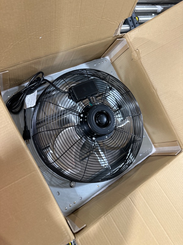 Photo 2 of KEN BROWN 18 Inch Shutter Exhaust Fan With 1.65 Meters Power Cord Wall Mounted, High Speed 2600CFM, Vent Fan For Garages And Shops, Greenhouse,Attic Ventilation 18 Inch Fan Wtih Power Cord