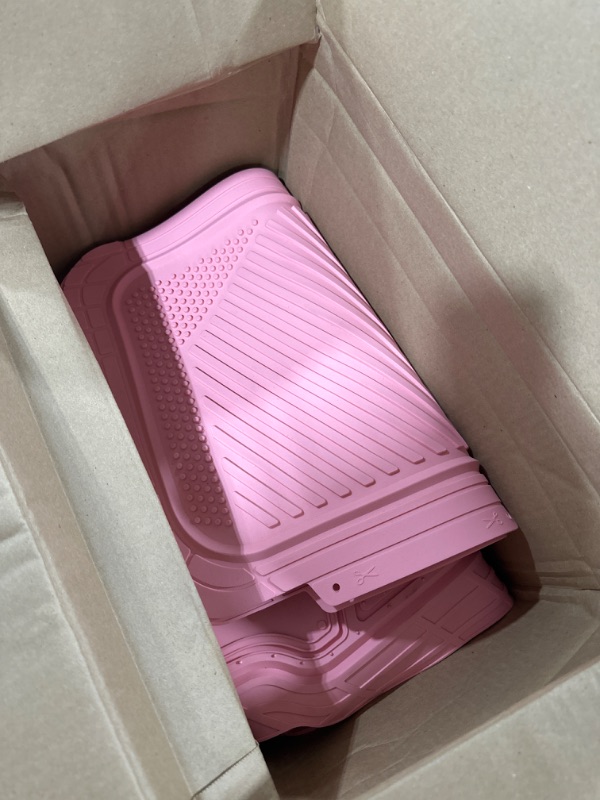Photo 1 of CAR PASS Heavy Duty Rubber Floor Mats Pink 4-Piece Car Mat Set - Universal Waterproof Floor Mats for Car SUV Truck, Durable All-Weather Mats(All Pink)