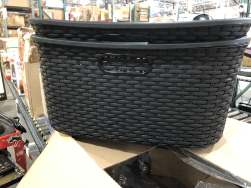 Photo 1 of 2 Pack Plastic Laundry Clothes Baskets 