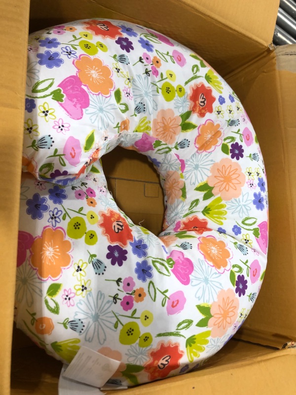 Photo 1 of Boppy Nursing Pillow Original Support, Colorful Watercolor Flowers, Ergonomic Nursing Essentials for Bottle and Breastfeeding, Firm Fiber Fill, with Removable Nursing Pillow Cover, Machine Washable