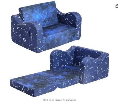 Photo 1 of Constellation Kids Sofa, 2-in-1 Kids Couch Fold Out, Convertible Sofa to Bed for Girls and Boys