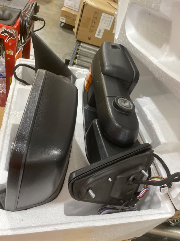 Photo 2 of Power Adjusted Heated Towing Mirrors Fit Toyota 07-21 Tundra, 08-17 Sequoia, Arrow & Turn Signal & Backup Running Light, w/Blind Spot Detection, Telescoping Driver Passenger Side Car Mirrors