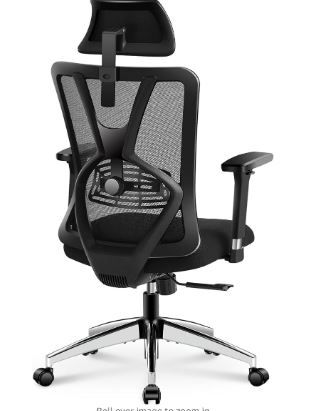 Photo 1 of Ticova Ergonomic Office Chair - High Back Desk Chair with Adjustable Lumbar Support & 3D Metal Armrest - 130°Reclining & Rocking Mesh Computer Chair with Thick Seat Cushion & Rotatable Headrest