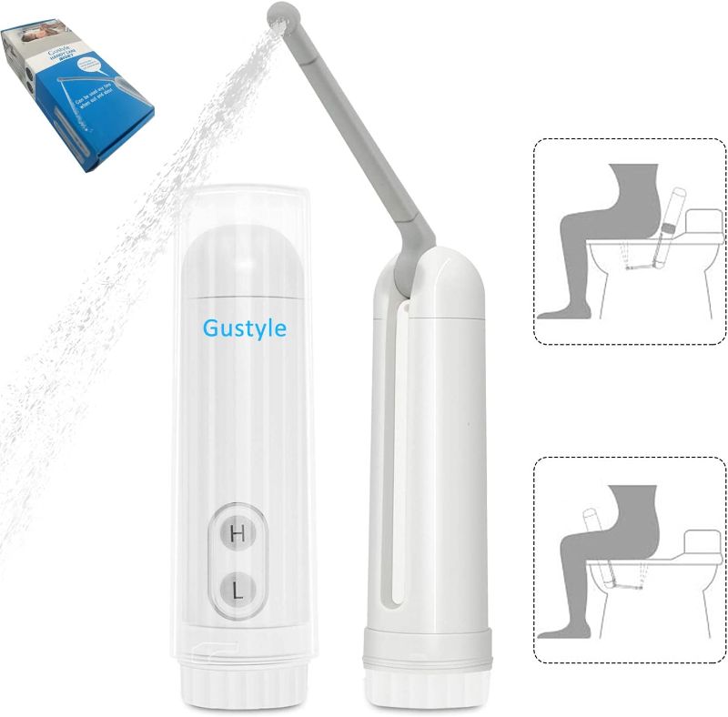 Photo 1 of [2nd Generation] Portable Travel Bidet by GUSTYLE, IPX6 Waterproof Electric Bidet Sprayer with Automatic Decompression Film and Nozzle 180 Degree Adjustment (140ml)