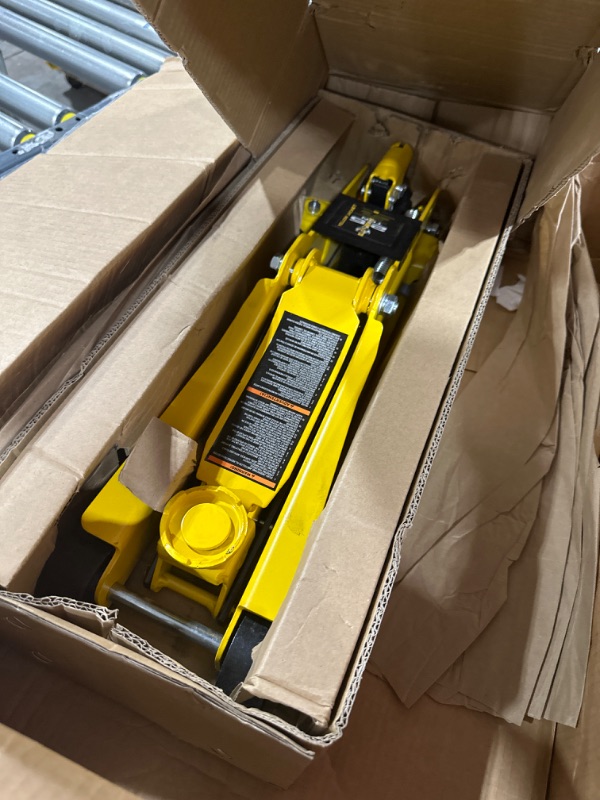 Photo 2 of YELLOW JACKET 2.5 Ton Trolley Jack Hydraulic Low Profile Floor Jack for Cars Lift with Single Piston Lift Pump, 5500 lb Capacity
