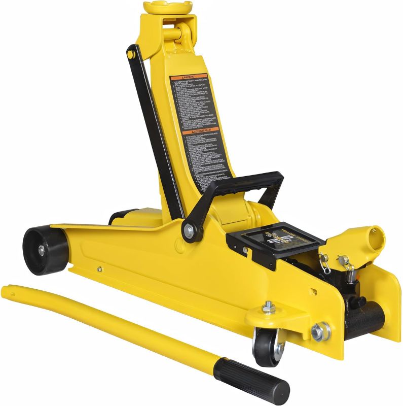 Photo 1 of YELLOW JACKET 2.5 Ton Trolley Jack Hydraulic Low Profile Floor Jack for Cars Lift with Single Piston Lift Pump, 5500 lb Capacity
