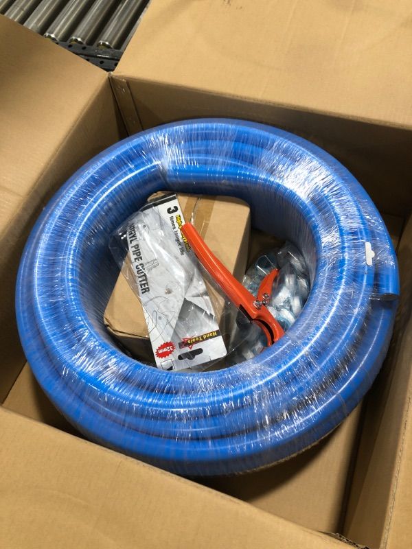 Photo 2 of Compressed Air Piping System with 3/4 Inch ID x 100 feet HDPE Tubing & Aluminum Outlet Blocks for Garage Connect Air Compressor Line Kit 