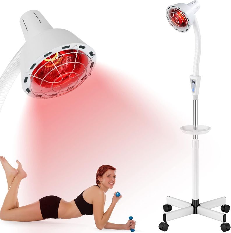 Photo 1 of Okyna Infrared Light Therapy Lamp, Infrared Lamp with Stand, 275W Near Infrared Therapy Lamp Red Light Therapy for Body or Pain Therapy Device
