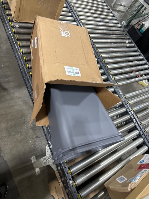 Photo 2 of Amazon Basics 10 Gallon Rectangular Commercial Office Wastebasket, 2 Pack, Grey (Previously AmazonCommercial brand)