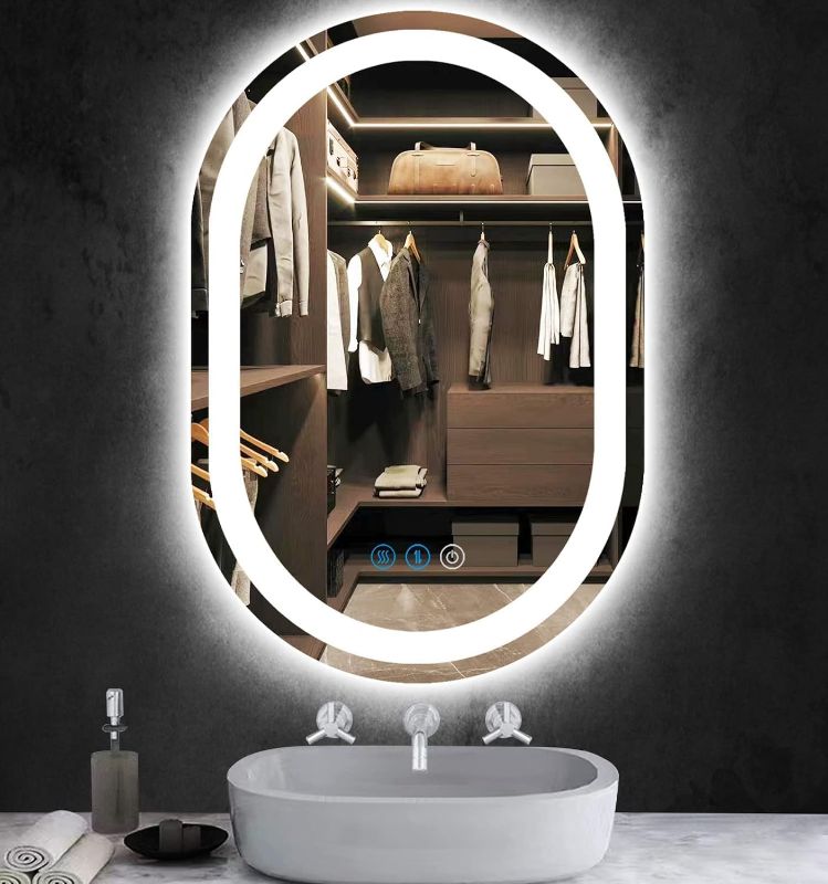Photo 1 of 4.8 4.8 out of 5 stars 6
THEKLA Bathroom LED Oval Mirror with Lights 3 Color 16 x 24 Inch Oval Lighted Mirror for Bathroom Wall Oval Vanity Mirror with Lights AntiFog Dimmable Bathroom Front Light Oval Smart Light up Mirror