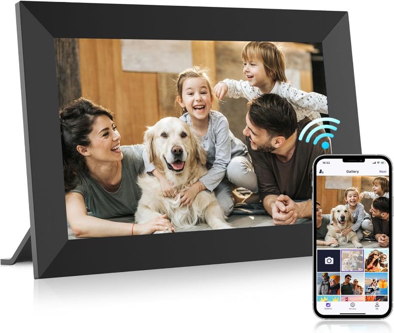 Photo 1 of MaxAngel Digital Picture Frame 10.1 Inch WiFi Electronic Photo Frame 32GB Storage SD Card Slot Desktop IPS Touch Screen HD Display Auto-Rotate Slideshow Share Videos Photos Remotely Via Uhale App