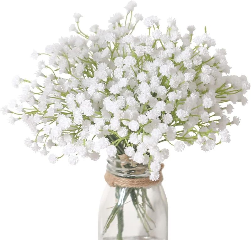 Photo 1 of Veryhome 10PCS 30 Bunches Fake Babys Breath Flowers Artificial White Flowers Gypsophila DIY Floral Bouquets Arrangement Wedding Home Decor
