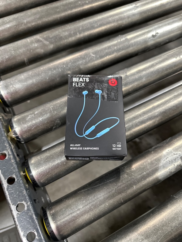 Photo 2 of Beats Flex Wireless Earbuds – Apple W1 Headphone Chip, Magnetic Earphones, Class 1 Bluetooth, 12 Hours of Listening Time, Built-in Microphone - Flame Blue Flame Blue Beats Flex