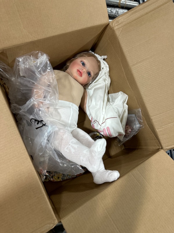 Photo 2 of iCradle 26 Inch Big Realistic Reborn Toddler Girl Doll Handmade Silicone Soft Vinyl Reborn Baby Doll That Look Real Lifelike Newborn Baby Dolls Toy Gift Set for Kids