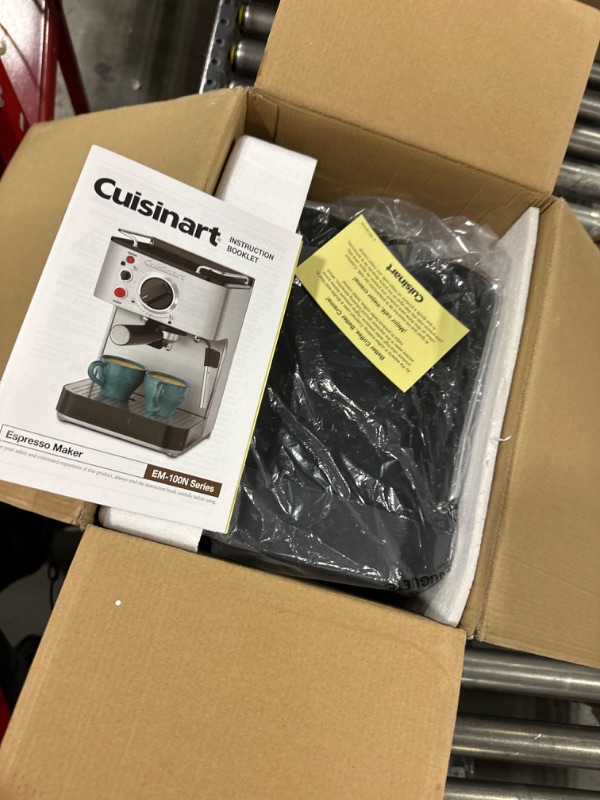 Photo 2 of Cuisinart EM-100NP1 1.66 Quart Espresso Maker Machine, Stainless Steel, Manual Stainless Steel, Manual Espresso