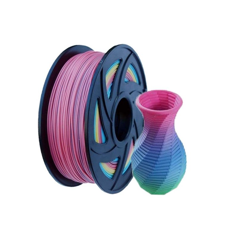 Photo 1 of 1.75mm PLA Plus(PLA+) Rainbow Multicolor 3D Printer Filament 1KG(2.2lbs)