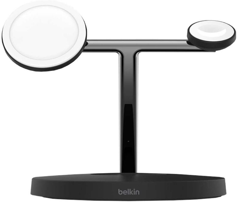 Photo 1 of Belkin 3-in-1 Wireless Charger with MagSafe Charging 15W, Black
