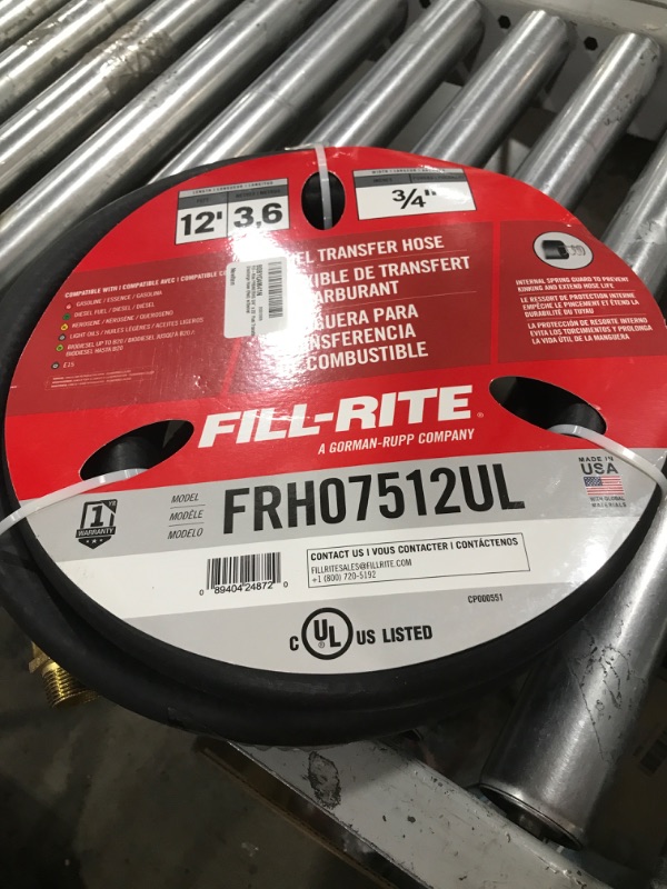 Photo 2 of Fill-Rite FRBN075HS 3/4" x 20' Fuel Transfer Discharge Hose (Red)  Fuel Hose w/Swivel Hose
"Missing w/Swivel 3/4"
