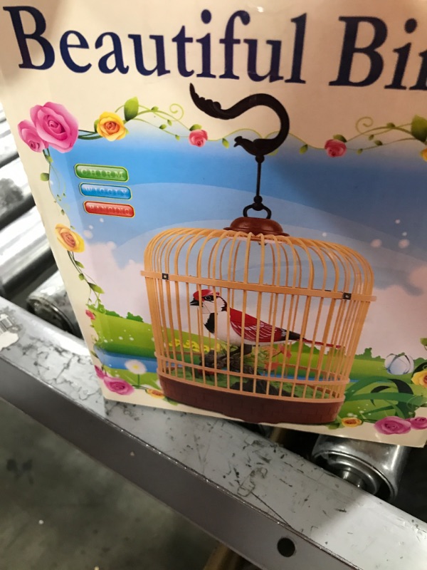 Photo 2 of Liberty Imports Singing and Chirping Bird Toy in Cage - Realistic Sounds and Movements - Sound Activated