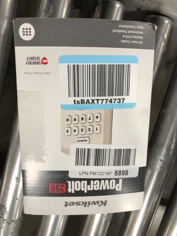 Photo 2 of Kwikset Powerbolt 250 10-Button Keypad Satin Nickel Transitional Electronic Deadbolt Door Lock, Featuring Convenient keyless Entry, Customizable User Codes and auto Locking