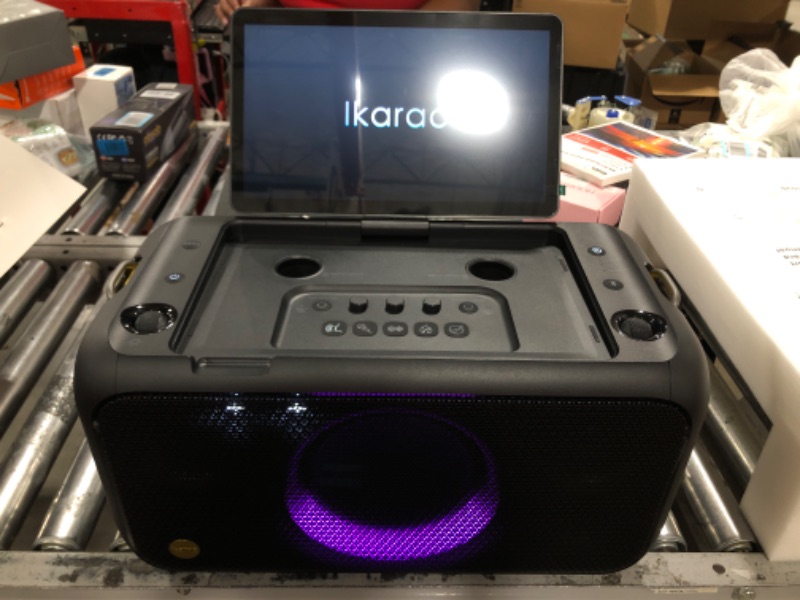 Photo 8 of Ikarao 2023 Smart Karaoke Machine for Adults – with Foldable 64GB Tablet, 2 Self Charging Karaoke Microphone, 800W Bluetooth Speaker, 9 Playback Modes,Professional Karaoke Speaker for Any Occasion