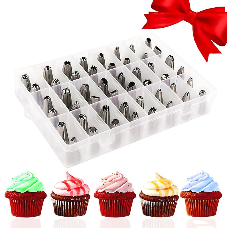 Photo 1 of 48-Piece Numbered Piping Tips, Cookie Icing Tips, Cookie Decorating Kit, Cake Decorating Tips for Cupcakes Cookies, Cake Supply Master Decorating Tip Set
