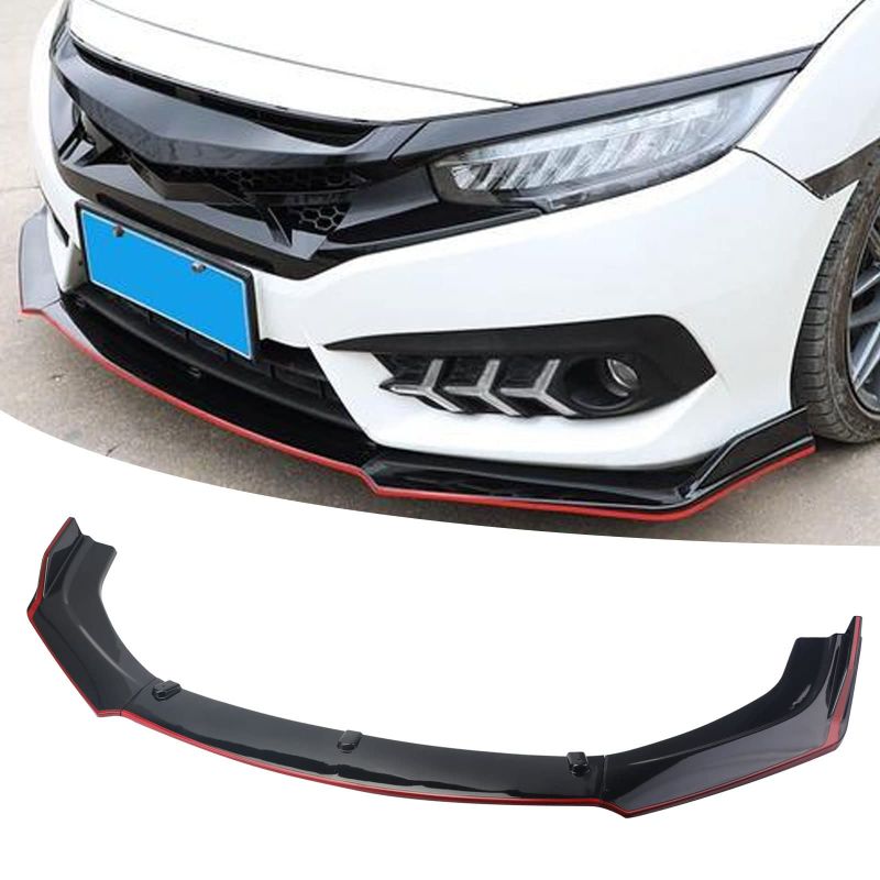 Photo 1 of AUTOTOP 3PCS 10TH Front Bumper Lip Spoiler Lip Lower Bumper Body Fit 2016-2020 Honda Civic?Carbon Fiber Black? QC-TH10