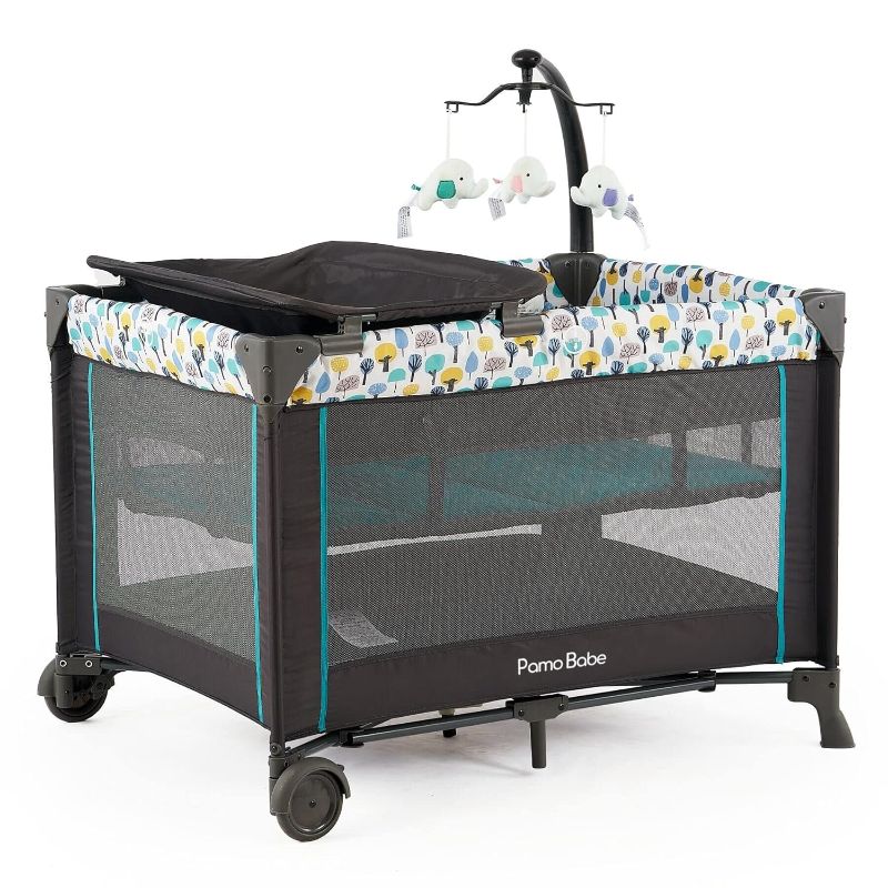Photo 1 of Portable Crib for Baby, Portable Baby Playpen with Detachable Bassinet and Changing Table