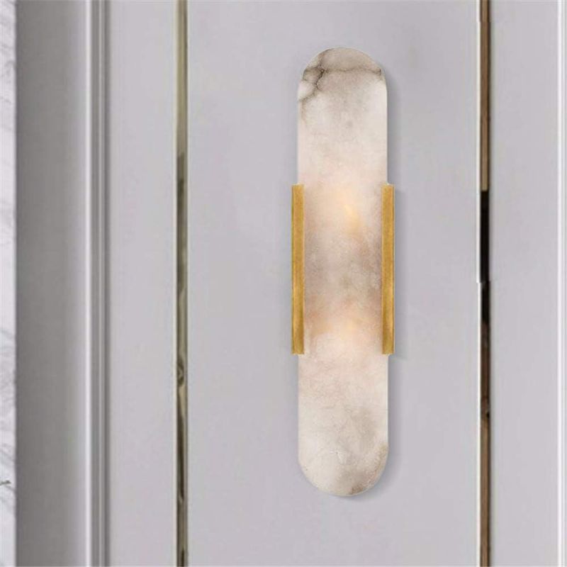Photo 1 of NIUYAO Wall Light Contemporary Marble Frosted Glass Wall Mount Lighting Indoor Decoration Wall Sconce Lamp -Gold Border
