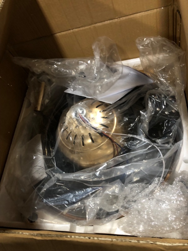 Photo 1 of 42" Retractable Ceiling Fans with LED Light Remote Control 4 Invisible Clear ABS Blades Livingroom Bedroom Fan Chandelier Indoor Ceiling Light Reversible Fans (42 Inch, Gold-02)