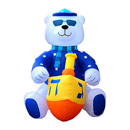 Photo 1 of Jumbo 11 Ft Hanukkah Inflatable Yard Decoration Lighted Chanukah Themed Bear Blowup Indoor and Outdoor Holiday Decorations LED Glowing with Air Blowe
