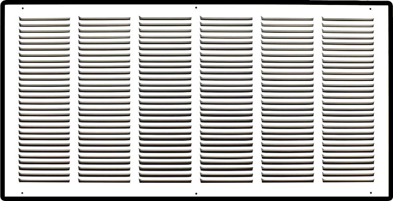 Photo 1 of Handua 30"W x 14"H [Duct Opening Size] Steel Return Air Grille | Vent Cover Grill for Sidewall and Ceiling, White | Outer Dimensions: 31.75"W X 15.75"H for 30x14 Duct Opening 30"W x 14"H [Duct Opening]