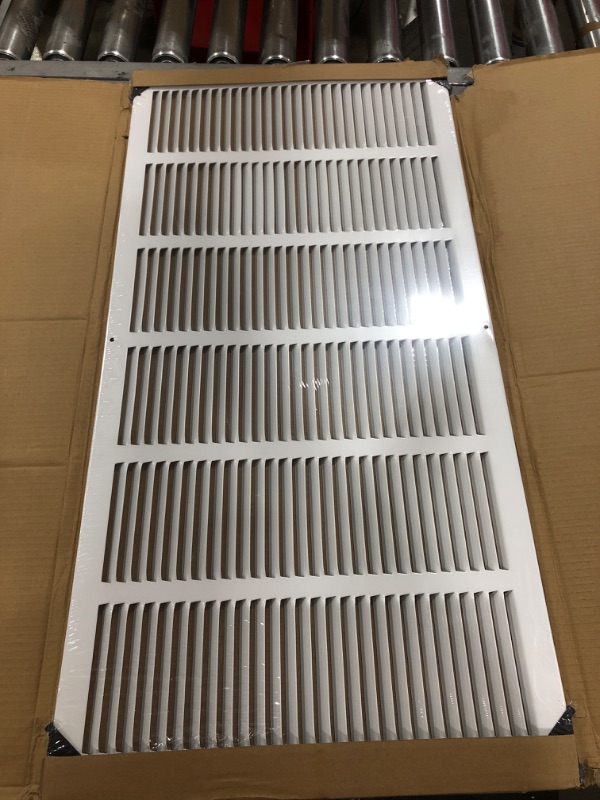 Photo 2 of Handua 30"W x 14"H [Duct Opening Size] Steel Return Air Grille | Vent Cover Grill for Sidewall and Ceiling, White | Outer Dimensions: 31.75"W X 15.75"H for 30x14 Duct Opening 30"W x 14"H [Duct Opening]
