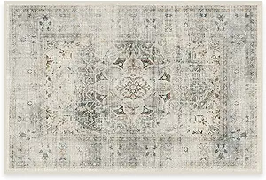 Photo 1 of RUGGABLE Sarrah - Machine Washable Rug - Elegant Room Decor and Vintage Area Rug Perfect for Living Room Bedroom Kitchen - Stain & Water Resistant - Pet & Child Friendly - Sage 2'x3' (Standard Pad) 
