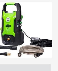Photo 1 of Greenworks 1600 PSI (1.2 GPM) Electric Pressure Washer (Ultra Compact / Lightweight / 20 FT Hose / 35 FT Power Cord) Great For Cars, Fences, Patios, Driveways 